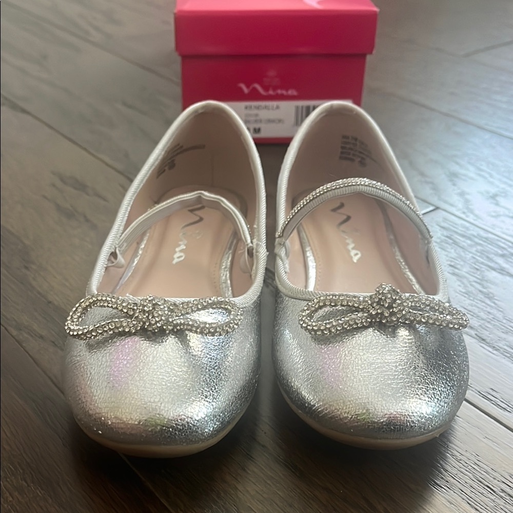 Nina Kids Silver Ballet Flats